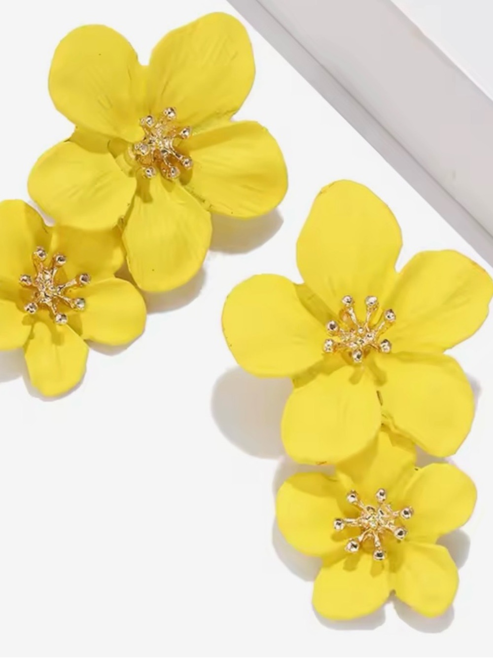Yellow Floral Drop Earrings - Brand: